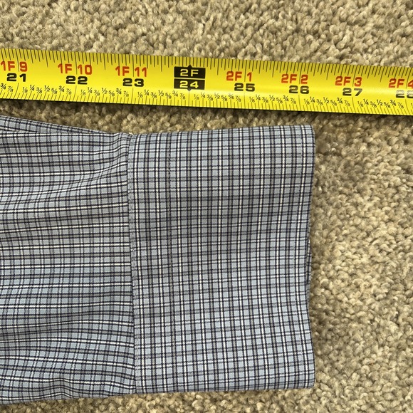 Peter Millar Summer Comfort Button Up Shirt XL Blue‎ Plaid Stretch Nylon Golf - Picture 9 of 10